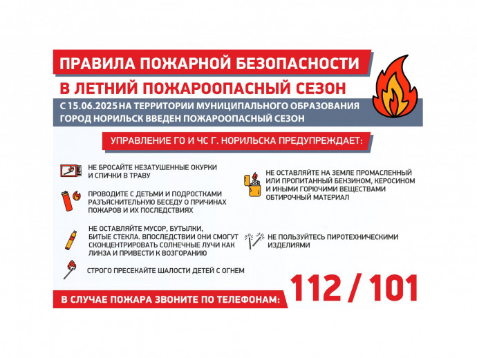 Правила пожарной безопасности в летний пожароопасный сезон