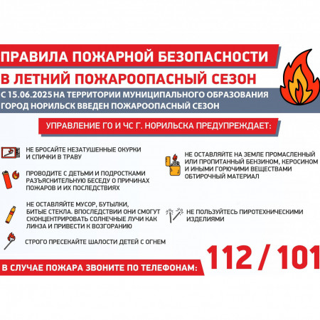 Правила пожарной безопасности в летний пожароопасный сезон